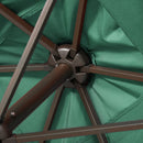 Patio Umbrellas, 6.5' x 10' Rectangular Tilting Patio Umbrella, Solar LED Lights & Hand Crank - Dark Green - Seasonal Overstock