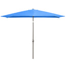 Patio Umbrellas, 6.5' x 10' Rectangular Patio Umbrella with Tilt and Hand Crank - Light Blue - Seasonal Overstock