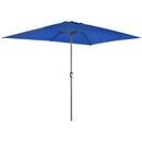 Patio Umbrellas, 6.5' x 10' Rectangular Patio Umbrella with Tilt and Hand Crank - Dark Blue - Seasonal Overstock