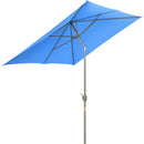 Patio Umbrellas, 6.5' x 10' Rectangular Patio Umbrella with Tilt and Hand Crank - Light Blue - Seasonal Overstock