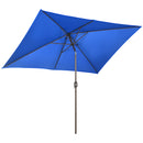 Patio Umbrellas, 6.5' x 10' Rectangular Patio Umbrella with Tilt and Hand Crank - Dark Blue - Seasonal Overstock