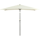 Patio Umbrellas, 6.5' x 10' Rectangular Aluminum Market Patio Umbrella with Tilt and Hand Crank - Cream White - Seasonal Overstock