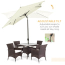 Patio Umbrellas, 6.5' x 10' Rectangular Aluminum Market Patio Umbrella with Tilt and Hand Crank - Cream White - Seasonal Overstock