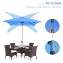 Patio Umbrellas, 6.5' x 10' Rectangular Patio Umbrella with Tilt and Hand Crank - Light Blue - Seasonal Overstock