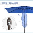 Patio Umbrellas, 6.5' x 10' Rectangular Patio Umbrella with Tilt and Hand Crank - Dark Blue - Seasonal Overstock