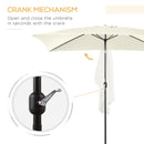 Patio Umbrellas, 6.5' x 10' Rectangular Aluminum Market Patio Umbrella with Tilt and Hand Crank - Cream White - Seasonal Overstock