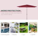 Patio Umbrellas, 6.5' x 10' Rectangular Patio Umbrella with Tilt and Hand Crank - Wine Red - Seasonal Overstock