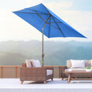 Patio Umbrellas, 6.5' x 10' Rectangular Patio Umbrella with Tilt and Hand Crank - Light Blue - Seasonal Overstock