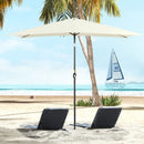 Patio Umbrellas, 6.5' x 10' Rectangular Aluminum Market Patio Umbrella with Tilt and Hand Crank - Cream White - Seasonal Overstock