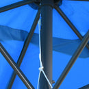Patio Umbrellas, 6.5' x 10' Rectangular Patio Umbrella with Tilt and Hand Crank - Light Blue - Seasonal Overstock