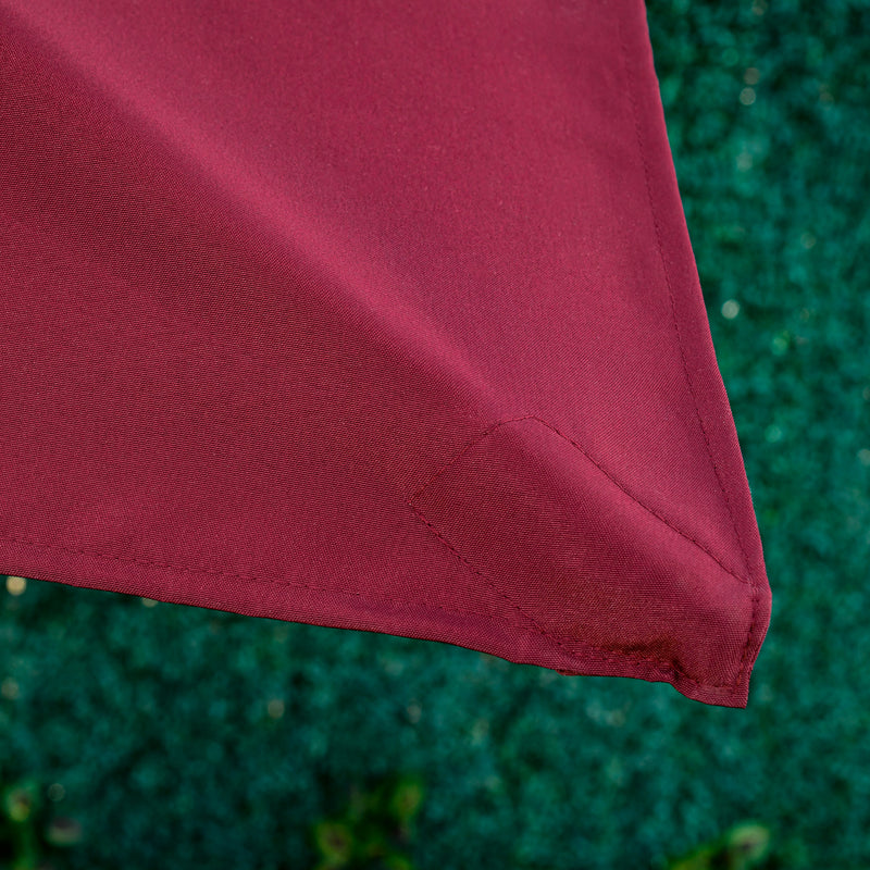 Patio Umbrellas, 6.5' x 10' Rectangular Patio Umbrella with Tilt and Hand Crank - Wine Red - Seasonal Overstock