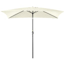 Patio Umbrellas, 6.5' x 10' Rectangular Aluminum Market Patio Umbrella with Tilt and Hand Crank - Cream White - Seasonal Overstock