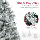 Christmas Trees, 7.5ft Prelit 500 LED Artificial Snow Flocked Christmas Tree with Base - Seasonal Overstock