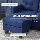 Sofas, Carmen 77" Dark Blue Upholstered Reversible Sectional Sofa - Seasonal Overstock