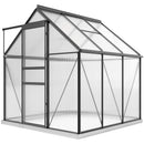 6' x 6' Walk-In Greenhouse with Aluminum Frame and Polycarbonate Panels, Sliding Door - Grey