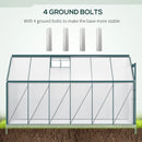 6' x 12' Large Walk-In Greenhouse with Aluminum Frame and Polycarbonate Panels, Sliding Door - Green