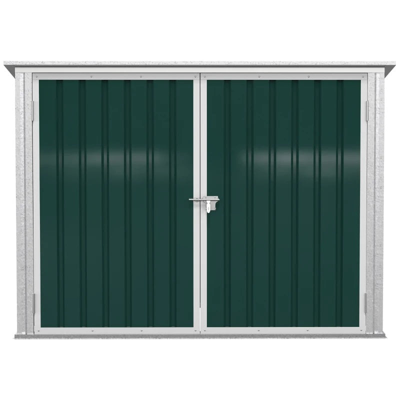 6' x 3' Lockable Utility Storage Shed with Lift Top and 2 Doors for Garbage and Recycling Bins - Green