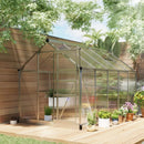 6' x 10' Polycarbonate Walk-in Greenhouse with Aluminum Frame and Sliding Door - Silver