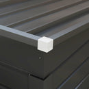 Close-up of a metal roof with a white vent cover