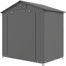 6x4 ft Gray portable storage shed for garden tools and toys on a white background