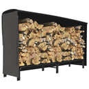 6ft Steel Outdoor Firewood Rack with Adjustable Length and Weather Protection Cover