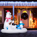 Polar Bear and Penguin Inflatable Christmas Display Outdoor on aa Yard