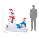 Large Polar Bear and Penguin Inflatable Christmas Display for Outdoor Display 