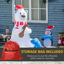 Penguin and Polar Bear Christmas Display for Outdoor on Yard Display with Storage Bag with Lights 