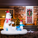 Large Penguin and Polar Bear Christmas Display for Outdoor on Yard Display with Lights on Display at night 