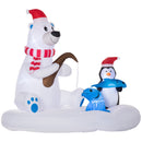Large Penguin and Polar Bear Christmas Display for Outdoor on Yard Display with Lights 