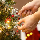 6ft Prelit Slim Christmas Tree, with 8 Lighting Modes and Silver Glitter