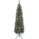 6ft Prelit Slim Christmas Tree, with 8 Lighting Modes and Silver Glitter