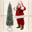 6ft Prelit Slim Christmas Tree, with 8 Lighting Modes and Silver Glitter