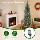 6ft Prelit Slim Christmas Tree, with 8 Lighting Modes and Silver Glitter