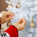 6ft Skinny Artificial Christmas Tree with Synchronized LED Lights, Remote and Timer - White