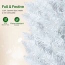 6ft Skinny Artificial Christmas Tree with Synchronized LED Lights, Remote and Timer - White