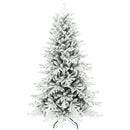 6ft Snow Flocked Artificial Christmas Tree, Realistic Pine Tips and Metal Stand