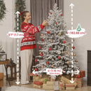 6ft Snow Flocked Artificial Christmas Tree, Realistic Pine Tips and Metal Stand