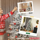 6ft Snow Flocked Artificial Christmas Tree, Realistic Pine Tips and Metal Stand