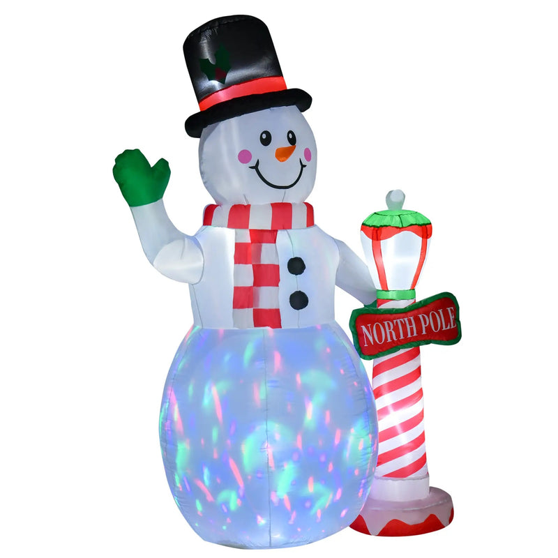 7.9ft Inflatable Christmas North Pole Snowman with LED Party Lights for Indoor and Outdoor Display