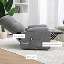 Lift Chairs, Benson Springs Lift Assist Recliner Chair with Remote - Grey Microfibre - Seasonal Overstock