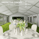 Canopy Tents, 20' x 40' Large White Canopy Tent with 12 Window Wall Panels, 2 Roll Up Door Panels - Seasonal Overstock