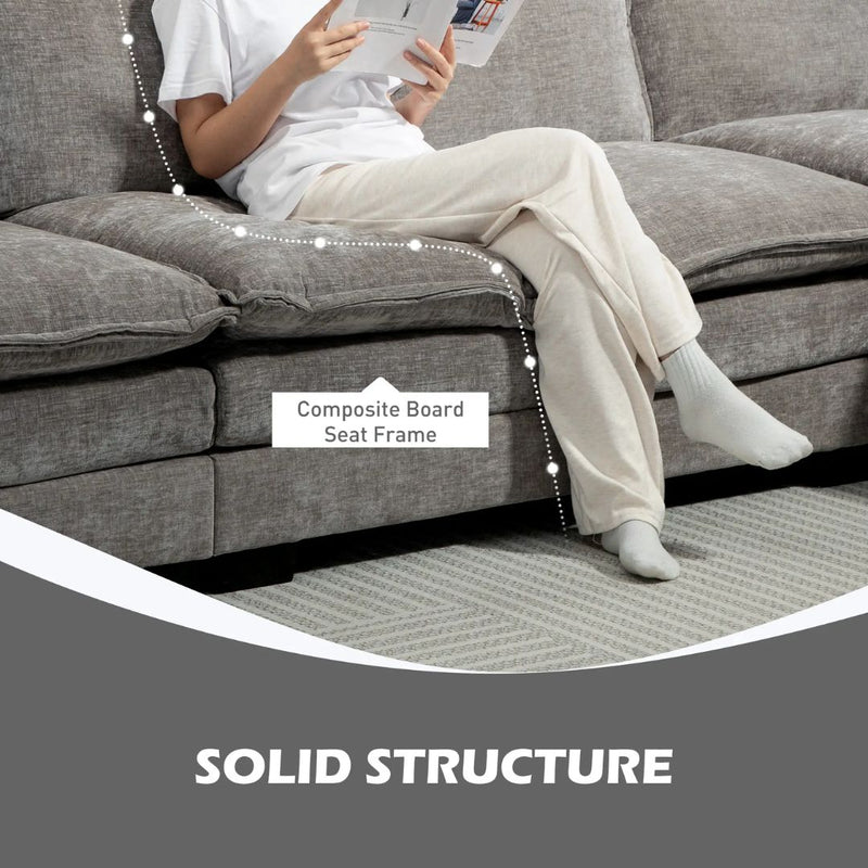 Sofas, Shadow Creek 120-in L-Shaped Sectional with Reversible Chaise Lounge - Grey - Seasonal Overstock