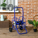 Gardening Accessories, Garden Hose Reel Cart with Wheels and Manual Winding Crank - Blue - Seasonal Overstock