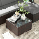 Patio Furniture, Sola Vina 3pc Outdoor Patio Sofa and Ottoman Set with Table - Grey - Seasonal Overstock