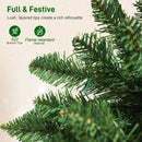 7.5ft Skinny Artificial Christmas Tree with Synchronized LED Lights, Remote and Timer - Green