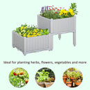 Planters, 31.5" x 15.75" Raised 2-Box Planter Flower Bed - Grey - Seasonal Overstock