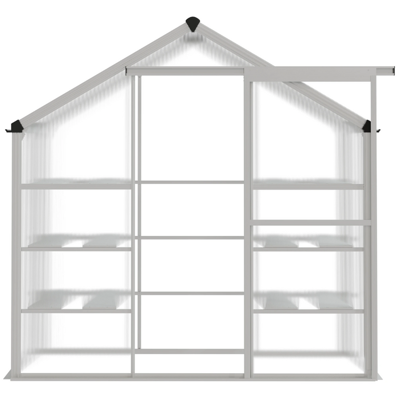 6.3' x 2.3' Walk-In Aluminum Frame Greenhouse with 3 Tier Shelving - Silver