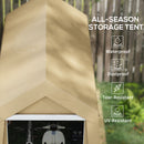 7' x 12' Outdoor Portable Storage Shed Garage with Roll-up Door for Motorcycle, Bicycles, ATVs, Tools and Equipment - Beige