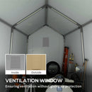 7' x 12' Outdoor Portable Storage Shed Garage with Roll-up Door for Motorcycle, Bicycles, ATVs, Tools and Equipment - Beige